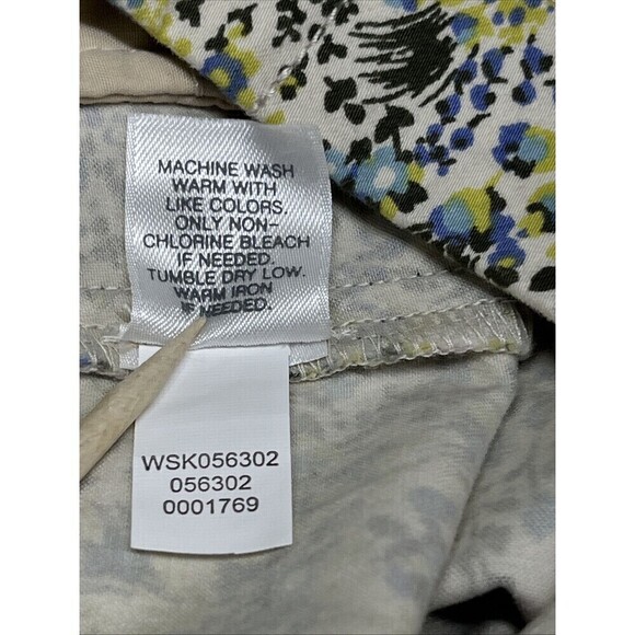 J Jill Live in Chino Pencil Skirt Womens 0P Floral Cotton Stretch Front Zip - Picture 6 of 13